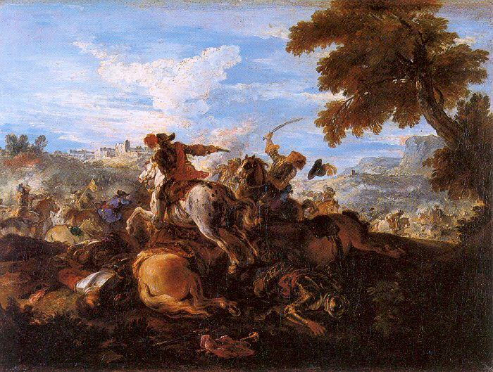 Parrocel, Joseph Cavalry Battle Sweden oil painting art